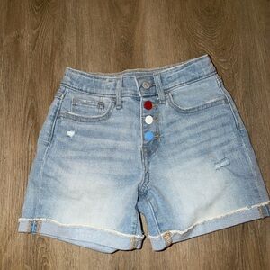 Old Navy Denim Shorts with Colorful Button Accents